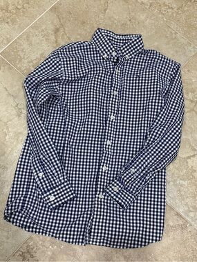 Vineyard Vines Navy and White Gingham Button-Down Boy’s 12-14 Shirt